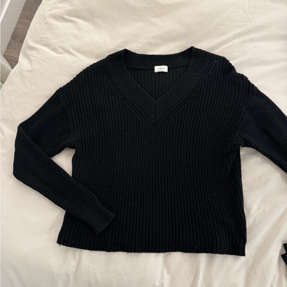 Wilfred Black V-Neck Sweater